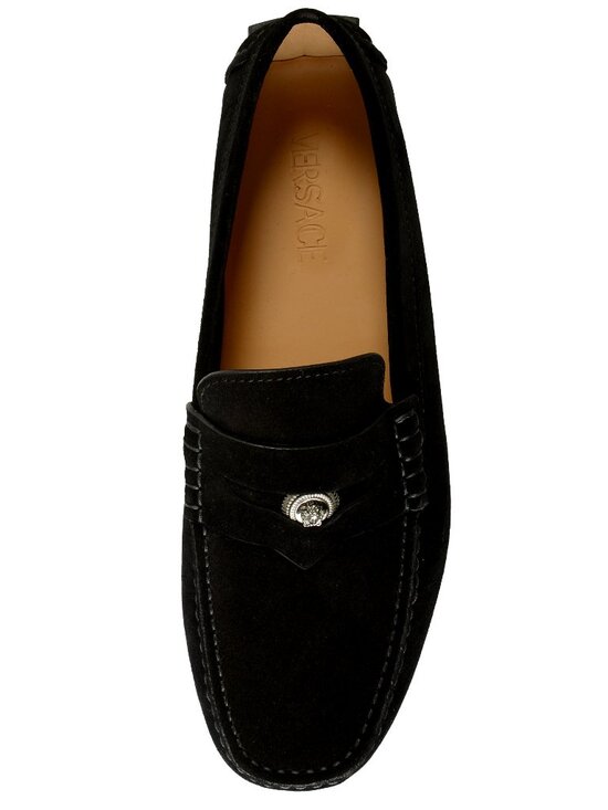 Versace Men\'s 100%Suede Leather Medusa Driver Loafers Shoes US 7 IT 40